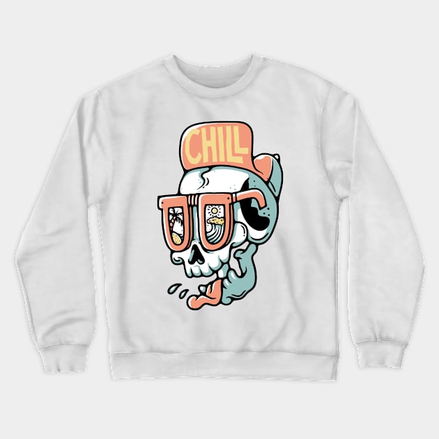 Chill Skull Crewneck Sweatshirt by quilimo
